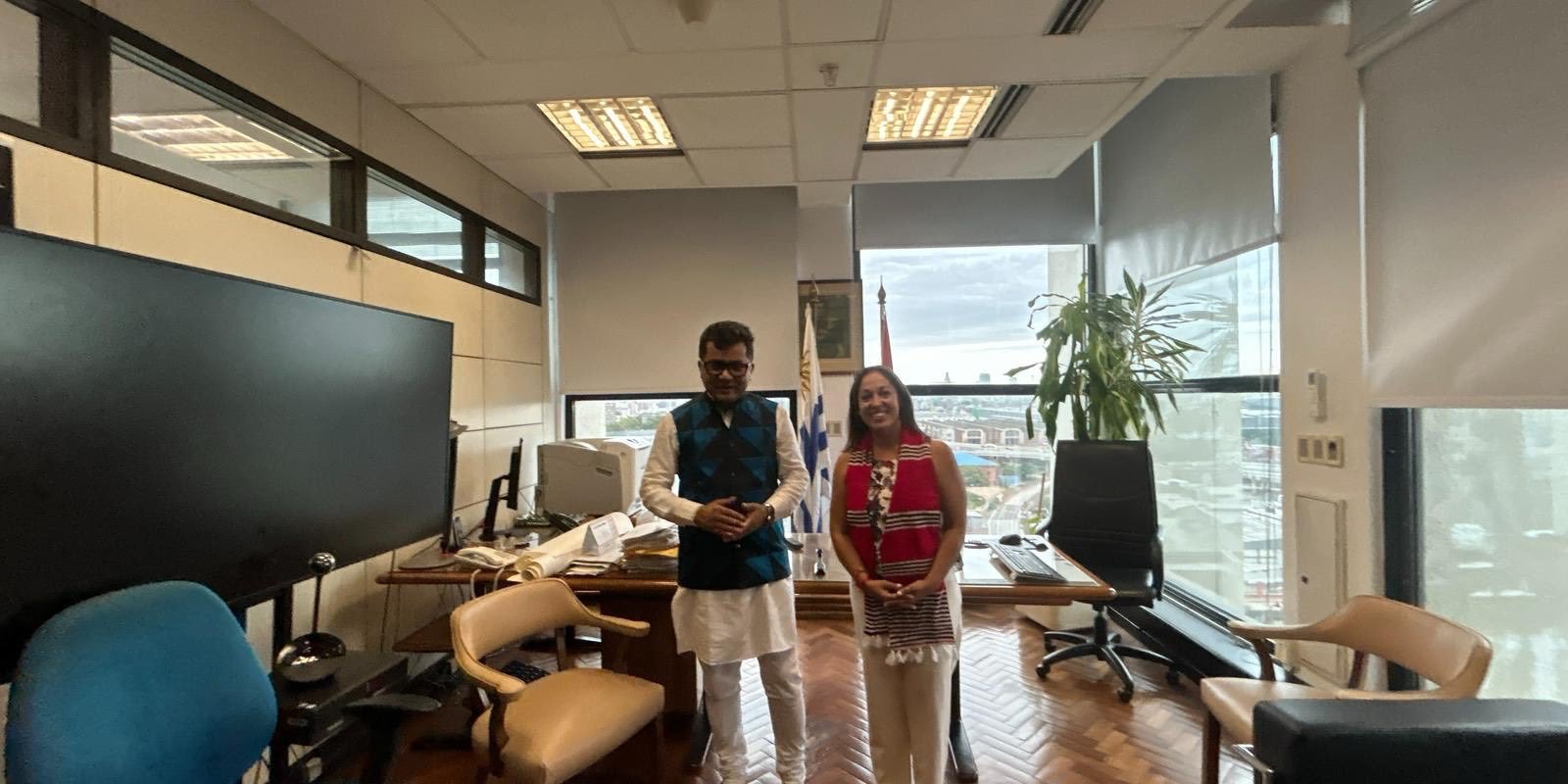 Shri Pabitra Margherita, Minister of State Ministry of External Affairs, Government of India, accompanied by Ambassador Dinesh Bhatia, met Fernanda Cardona, Minister-designate of Industry, Energy & Mining of Uruguay