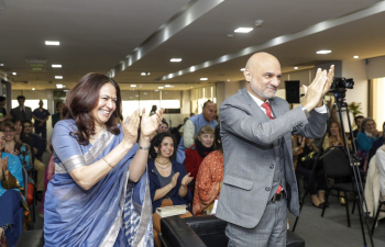 Ambassador Dinesh Bhatia and Mrs Seema Bhatia hosted Hindi Diwas