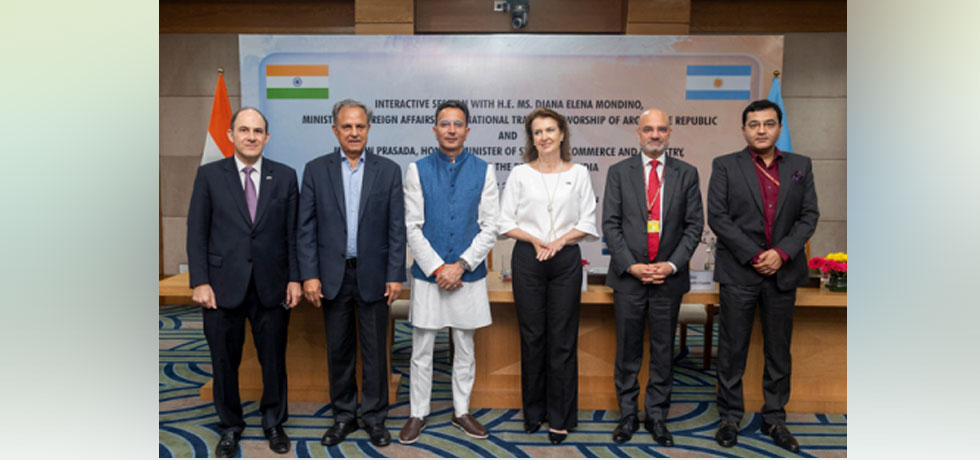 Ms. Diana Mondino, Minister of Foreign Affairs of Argentina and Mr. Jitin Prasada, Minister of State for Commerce and industry in India participated in an interactive session between official and trade representatives from both India and Argentina on 07 October 2024 